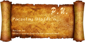 Paczolay Ulpián névjegykártya